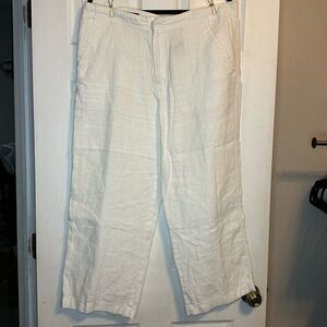 Reunion Linen Pants Wide Leg Beach Casual Summer Trousers White Size‎ L